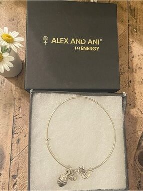 Alex and Ani "You are the Sweetest" Cupcake Charm Bangle with Box